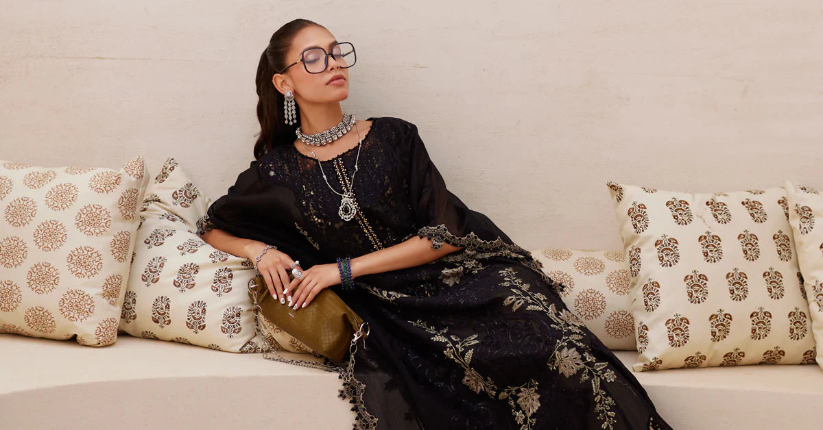 3 Piece Unstitched Embroidered Paper Cotton Suit | EID LAWN-25-03 - MARIA.B