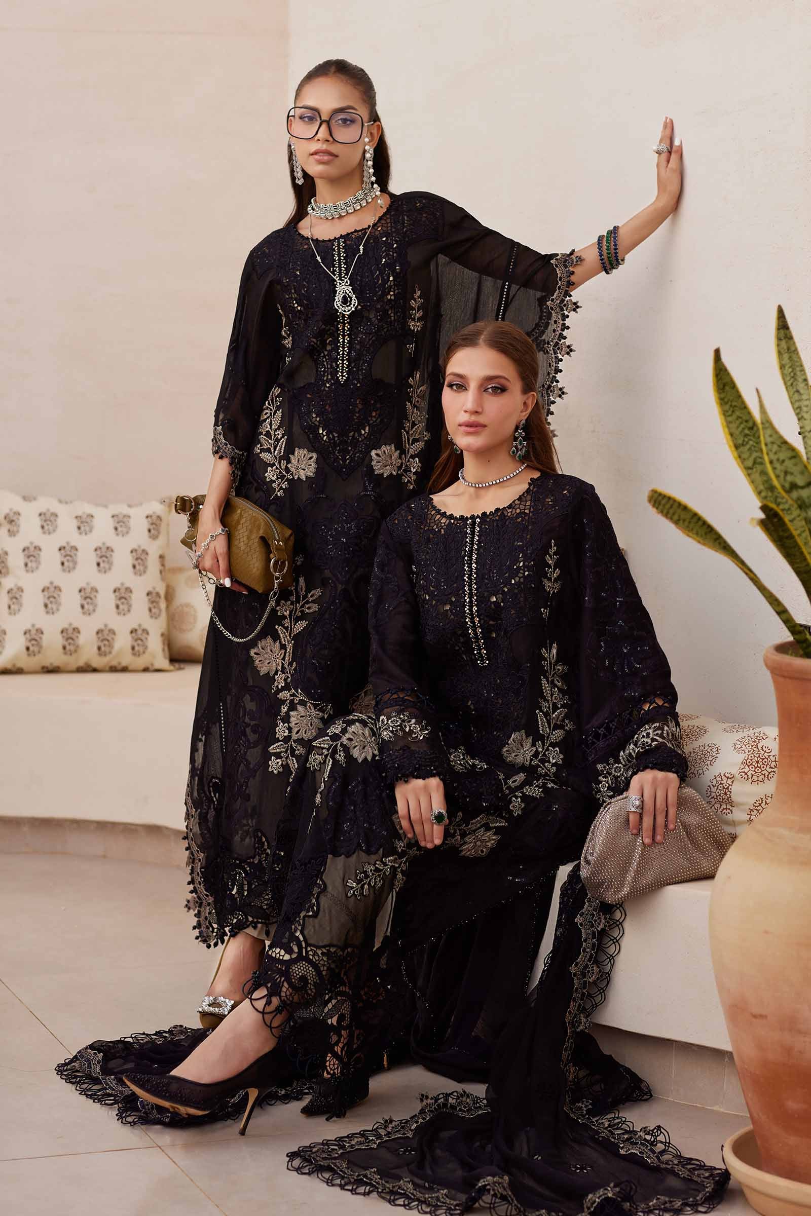 3 Piece Unstitched Embroidered Paper Cotton Suit | EID LAWN-25-03 - MARIA.B